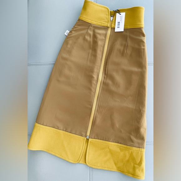 NWT! sea NY
Wool Traditions 
A-Line Zip Skirt 
YELLOW w/ Contrast satin lining 0 - Picture 8 of 16